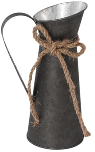 Dianzan Vase Rétro en Forme De Pot À Lait Galvanisé Vintage, Pièce Maîtresse De Table, Pichet Décoratif Rustique, Seau À Fleurs pour Bureau, Salle De Bain, Maison