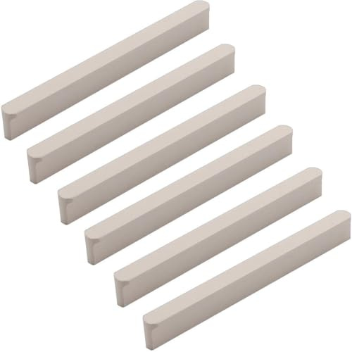 ZESLIV 6 piezas tiradores para muebles, tiradores de armario de aluminio, distancia entre orificios 96mm, tiradores de cocina gris claro tiradores de cajón para armario puerta cajones