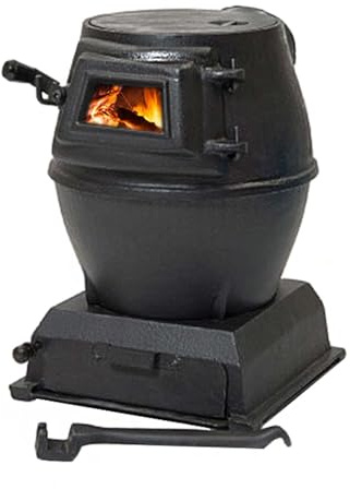 Portable Multi Fuel Stove - Wood Burning Camp Heater & Cooker for Camping, Hiking, Outdoor & Indoor Use, Cast Iron Construction