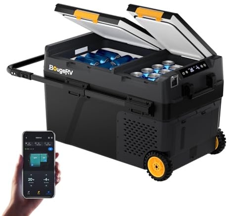 BougeRV Dual Zone 12V Compressor Fridge CRD2 V2.0 40L, IPX4 Car Freezer