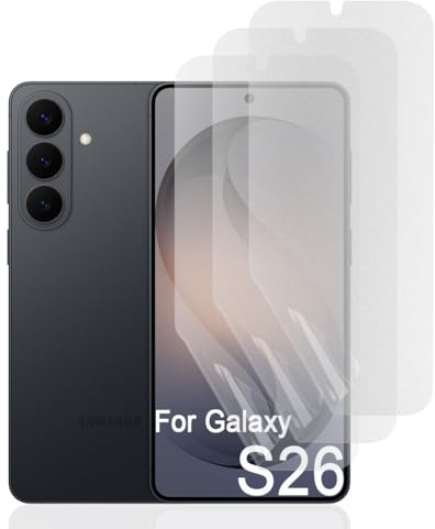 Hhfcryst Protezione dello schermo opaca in idrogel per Samsung Galaxy S26, 3 pezzi antigraffio, antiriflesso, pellicola protettiva in TPU, pellicola idrogel antimpronta ad alta sensibilità
