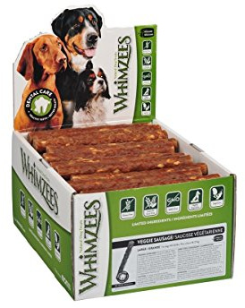 Whimzees Natural Dental Dog Treats Veggie Sausage, Large, 1 x 50