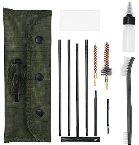 Karriter Kit de Limpieza portátil para Rifle de 5,56 mm .223 .22 Cal con Bolsa de Transporte para Caza y Tiro