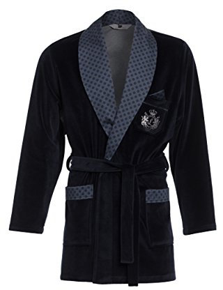 Revise RE-111 Elegante corta vestaglia per gli uomini – L – Blu scuro C3