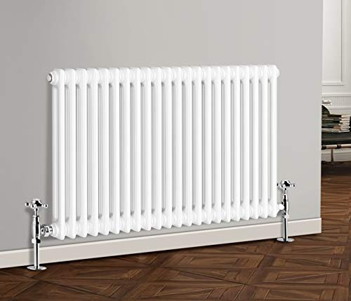 NRG 600 X 1010 mm Gloss White Horizontal Cast Iron Radiator Double Panel
