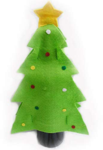 Homestreet Wine Bottle Cover Christmas Tree shaped for Decoration or wrapping bottle Gifts (one)
