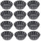 12 St¨¹ , rund, antihaftbeschichtet, f¨¹r Kuchen, Ei, , Zinn, kleine Kuchen, Pudding, T?rtchen, Muffins, Tassen, Kuchen