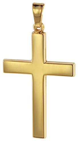 trendor Kreuz-Anhänger Gold 750 (18 Karat) 28 mm Damen und Herren Goldanhänger, modischer Kreuzanhänger, Geschenkidee, eleganter Schmuck aus Echtgold 75314