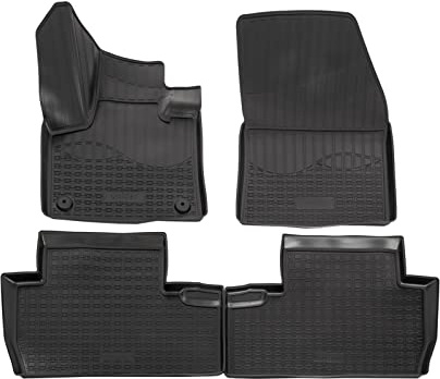 Norm Liners 3D Gummimatten passend für Peugeot 5008 2017-2024 4tlg, Allwetter TPE Fußmatten mit hohem Rand Passform rutschfest Geruchsneutral Schwarz