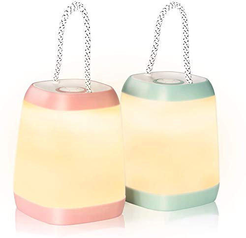 HOKOILN Luce da campeggio a LED, confezione da 2, lanterna portatile a LED, 3 modalità per zaino in spalla, campeggio, escursionismo, luce di emergenza alimentata a batteria, lampada per esterni e