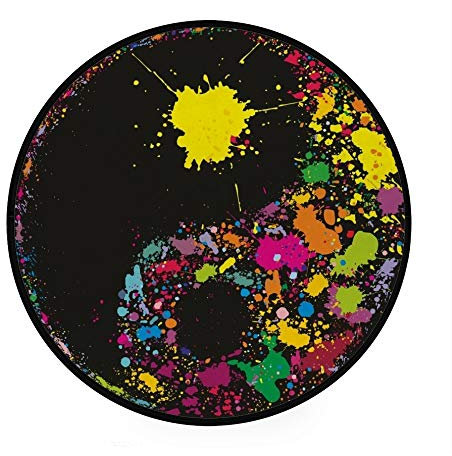 MyDaily Runde Teppiche mit Yin-Yang-Symbol, leicht, für Wohnzimmer, Schlafzimmer, rund, 92 cm Durchmesser