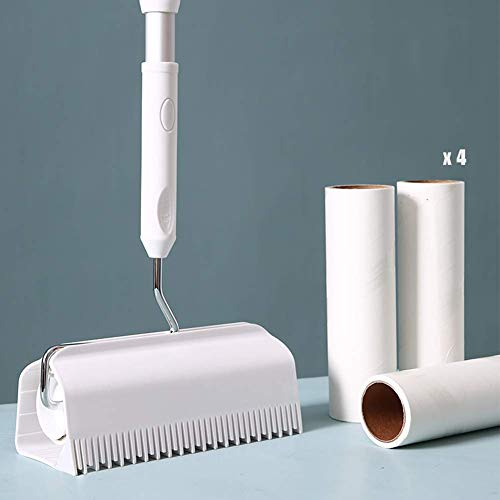 RANRANHOME Fusselrolle, Ausziehbare Klebrige Haarvorrichtung Für Den Boden, 16-cm-Klebepapierrolle, Für Tierhaarentferner Und Haushaltsreinigung Staub, Abreißbare Klebrige,12