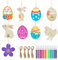 FHzytg 36 Stück Ostern Basteln Eier Bemalen Kinder Holzanhänger Ostern zum Bemalen, Ostern Basteln Kinder Hasen Bemalen Holzanhänger zum Bemalen Osterhasen zum Bemalen Eier Basteln
