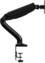 AOC AS110D0 - Single Computer Monitor Arm Mount, Gas Struts Supporting up to 19.4 lbs and up to 27. Grommet and C-clamp mounts Included. Easy Swivel, tilt, Rotate for Ergonomic Setup.