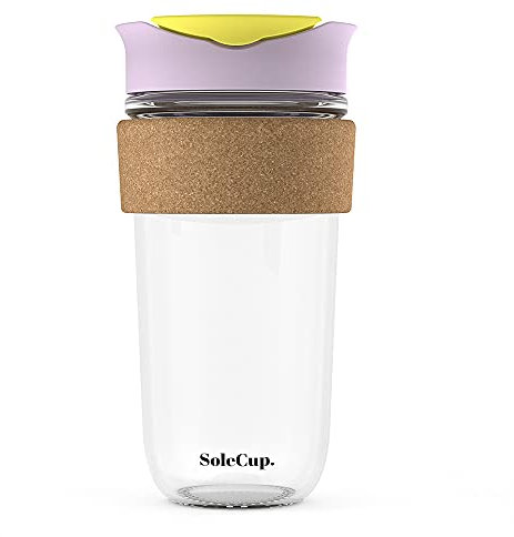 SoleCup. Large Travel Mug - Reusable Insulated Coffee Mug - 18oz/530ml BPA-Free Hot Drink Travel Mug with Lid & Cork Band