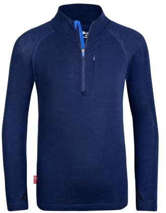 Trollkids Kids Lofoten Half Zip 140, Navy/Azure Blue