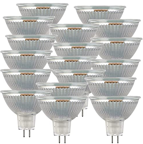 Luminea Gu5.3 LED-Lampen: 18er-Set LED-Glas-Spots, GU5.3, 3 W (ersetzt 25 W), tageslichtweiß (LED-Leuchtmittel Tageslichter, Gu5.3 LED-Lampenspots, Einbaustrahler)