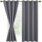 DWCN Vorhang Blickdicht mit Raffhalter Verdunkelungsgardinen mit Ösen 2 Stücke Thermogardine für Wohnzimmer Schlafzimmer Curtains Blackout Vorhang Wärmeisolierend, Grau,137x132cm(HxB)