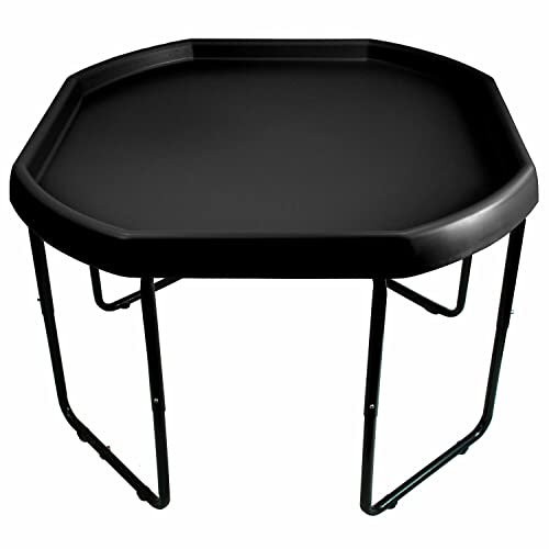 Large 100cm Coloured Mixing Tray AND Height Adjustable Stand Included - For Fun & Messy Sand, Water & Glitter Play in School and Nursery or Home and Garden (Black)