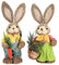 Blanketswarm 2 Pcs Easter Bunny Figurine,Standing Bunny Figurine Straw Easter Bunny Ornament Easter Decorations Home Decor Farmhouse Table Centerpieces