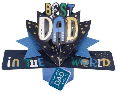 To The Best Dad Ever Best Dad In The World Pop Up Card Father's Day Or Birthday POP007F03