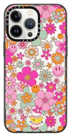 CASETiFY Compact iPhone 14 Pro Max Case [2X Military Grade Drop Tested / 4ft Drop Protection] - Groovy Pattern Clear - Clear Black