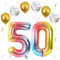 Gradientenregenbogen Luftballon 50, XXL Riesige Geburtstag Ballon 50, 40 - 101cm Ballon Zahl Deko Folienballon Zahlen 0 & 5, Geburtstagsdeko Jubiläum Party Deko, Fliegt mit Helium (Nummer 50)