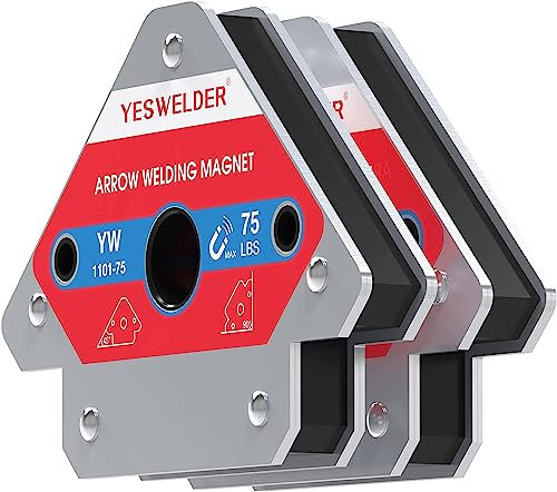 YESWELDER 43KG Escuadra magnetica para soldar 2 Piezas de soporte magnético de soldadura 43KG poder de sujeción Accesorios de soldadura