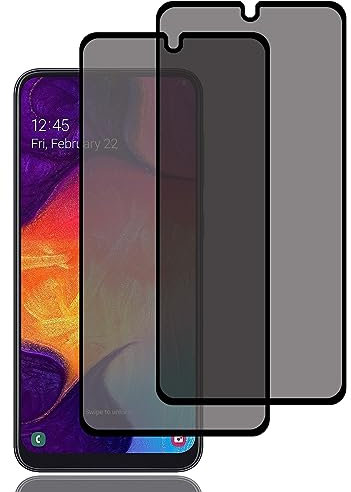 Sichtschutz Schutzfolie für Samsung Galaxy A50/A50s [2 Stück], Privacy Schutzfolie, Privacy Schutzglas, 9H Härte, Kratzfest, Anti-Fingerprint, Blasenfrei,Anti Spy Displayschutzfoli für Galaxy A50/A50s