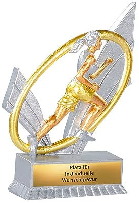 eberin · XS Läuferin Pokal · Marathon Trophäe · Stadtlauf/Citylauf/Laufgruppe Wanderpokal · Triathlon Preis · Laufen Pokal mit Wunschtext · 12 cm
