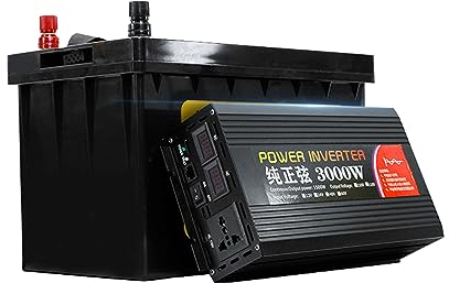 WILLQ 12 Volt LiFePO4 Battery 12V 80Ah 100Ah 150Ah 200Ah Lithium Battery Emergency Power with 1000W 3000W 4000W Inverter Portable Power Generation Unit,12V100Ahwith3000W