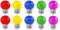 ZFQ Farbige 2W E27 G45 LED Glühbirne e27 Beleuchtung Leuchtmittel, Bunte Glühbirnen für Hochzeit Halloween Weihnachten Party Bar, Gemischte Farben Rot Gelb Blau Grün Pink 10 Stück