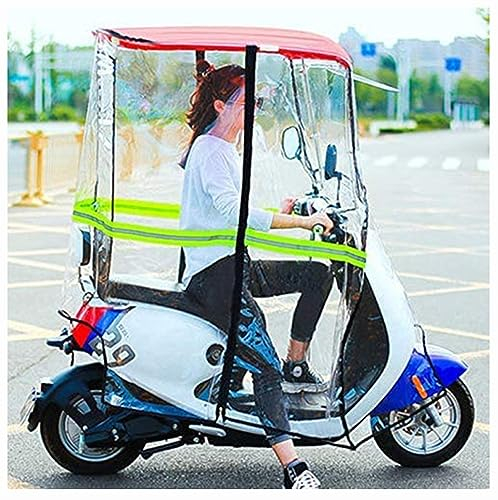 BLUEZY Regenschutz für Elektrofahrrad, Motorrad-Regenschutz, transparenter Vorhang mit Sonnenschutz und Rückspiegel für Elektromobile, Roller, Sonnenschutz, Regenschutz