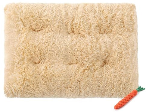 FANSU Hundebett Waschbar Katzenbett Flauschig Hundebetten, Weiche Beruhigende Haustierbett Abnehmbar und Waschbar für Kleine Mittlere oder große Hunde (S-55X40CM,Beige)