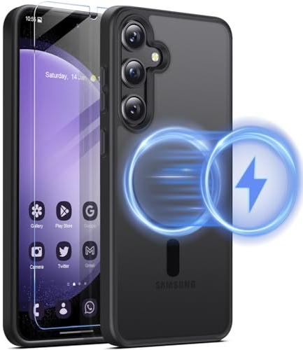 Custodia magnetica per Samsung Galaxy S23 FE con pellicola protettiva [con Magsafe] Custodia per Samsung Galaxy S23 FE 5G Custodia magnetica anti-impronte digitali opaca per Samsung S23 FE