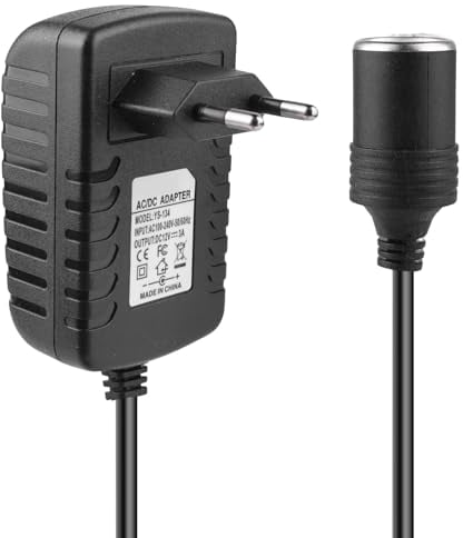 SPORWAY Adattatore di alimentazione: convertitore di tensione, 220 V a 12 V 3 A, adattatore AC DC, convertitore di corrente, accendisigari per presa domestica