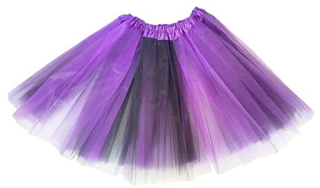 NYGGTYK tutù per Adulti Nero E Viola da 1 Pezzo, Design Elegante in Tulle, Gonna in Tulle, Costume da Balletto, Costume da Cigno Nero, Abito da Donna, Adatto per Ballerini di Danza Classica