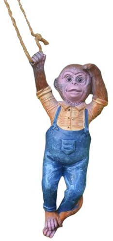Reccisokz kleiner Affe figuren deko Garten Keramik, Kleiner Affe-Anhänger aus Kunstharz Gartendeko, Gartenstecker Tiere Dekoration für Außen, Harz Statue Bauernhof Balkon Wohnzimmer Office Deko