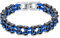 Herren Fahrrad Armband, Edelstahl Motorrad Biker Kettenarmband, Punk Rock Link Armband, Armreif Gliederkette Schmuck, für Männer Jungen (Blau)