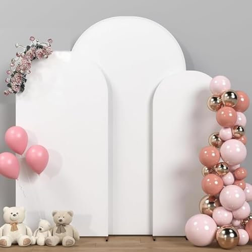 ybaymy Wedding Arch Set, High Elasticity Thicken Arch Backdrop Cover for Party Decoration - 4FT, 5FT, 6FT (White)