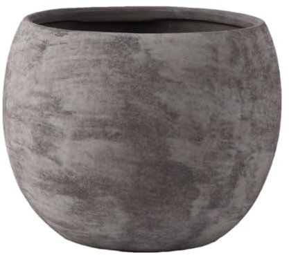 Olly & Rose Maceta grande de 25 cm, color gris carbón y negro, con acabado lavado, para exteriores e interiores, maceta para flores y plantas