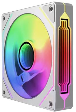 Jungle Leopard Prism4PRO Infinite Mirror Series ARGB PWM PC Lüfter 120MM,1600PRM 58.36CFM 2.07 MMH2O,Weiß(Prism4PRO,White Forward)