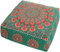 Mandala Life ART Türkis Pouf Ottomane Bezug mit Samtstickerei – weicher, bestickter Bodenkissen mit marokkanischem Design, 60cm Durchmesser, ideal für Wohnzimmer, Schlafzimmer oder Meditationsraum