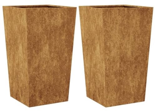 vidaXL Fioriere da Giardino 2 pz 45x45x75 cm in Acciaio Corten, fioriera, fioriera da Patio, Vaso Fiori da Esterni, fioriera da Esterno