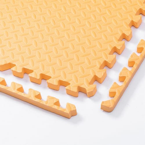 30x30cm Foam Puzzle Play Mat,10 Pack Interlocking Floor Tiles for Home Gym,Bedroom Crawling Mats Non-slip Interlocking Carpet Soft Area Rug (Orange,2.5cm Thick)