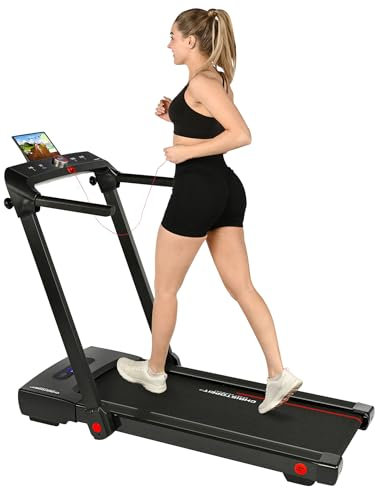 Christopeit Sport Laufband 2in1 - Walking Pad und Laufband, 20 Programme, Bluetooth Lautsprecher, Fernbedienung, Schwarz