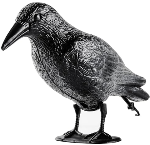 OFFO Taubenschreck Schwarz Rabe, Taubenabwehr und Vogelabwehr Raben Attrappe für Balkon, Krähe Vogelabwehr aus Polyethylen, Physikalisches Vogelschreck Balkon und Garten 2 Stück