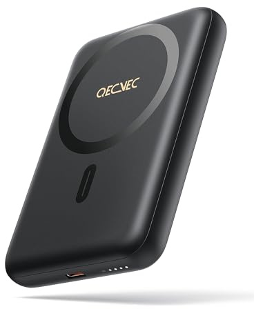Mag-safe Portable Charger, Ultra-Slim 10,000mAh Magnetic Wireless Power bank, PD 20W Fast Charging Portable Charger, Magsafe-Compatible Battery Pack for iPhone Series, and More (Black)