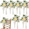 XUEYEGONGJI Hochzeitsgang Dekor 6pcs Hochzeitsgang Blumen Gefälschte Rose Blumen Hochzeit Gang Blumen mit Chiffon Ribbon Blumen für Hochzeitszeremonie Empfang Kirche