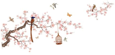 Uonlytech Selbstklebende Kühlschrank Aufkleber Mit Blumen Vogelmotiven Pvc Dekorationsaufkleber Für Zuhause